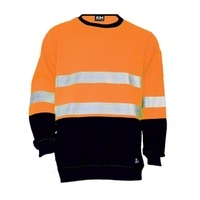 KM Workwear Taped Fleecy Jumper XS Orange/Navy