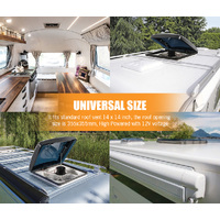SAN HIMA Caravan Roof Vent Hatch & 3 Speed Pop-Up Fan 12V
