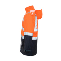 Rainbird Workwear Healy 4-In-1 Jacket & Vest XS Fluoro Orange/Navy