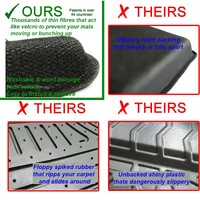 3D Kagu Rubber Mats for Toyota Prado 150 Series 2009-2012 3 Rows Colour Black