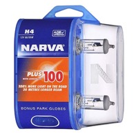 Narva H4 Plus + 50 Street Legal Globes 2x  New 12 Volt 60/55W Bulb +50% 48872Bl2