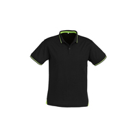 Mens Jet Polo Black/Bright Green Small