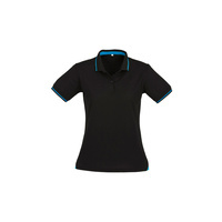 Ladies Jet Polo Black/Cyan 8