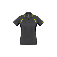 Ladies Renegade Polo Grey/Black/Fluoro Yellow 6