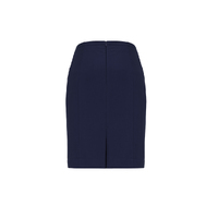 Biz Corporates Siena Womens Front Pleat Detail Straight Skirt Marine Size 4