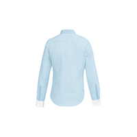 Biz Corporates Fifth Avenue Womens Long Sleeve Shirt Alaskan Blue Size 4
