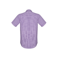 Biz Corporates Newport Mens Short Sleeve Shirt Purple Reign Size 2XL