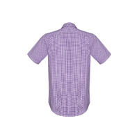 Biz Corporates Newport Mens Short Sleeve Shirt Purple Reign Size XS