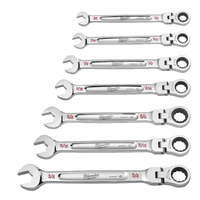 Milwaukee 7pc Flex Head SAE Ratcheting Combination Wrench Set 48229429
