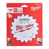 Milwaukee 140mm (5-1/2") 18T Wood Circular Saw Blade Framing (for M12 FUEL 140mm Circular Saw) 4932471310