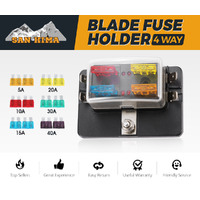 San Hima 4 Way Blade Fuse Box Block Holder LED Warning Light ATC 12V/24V Car Marine