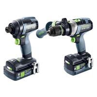 Festool 18V 2 Piece Impact Driver and 4 Speed Hammer Drill TID/TPC 4.0/5.0ah Set in Systainer 577657