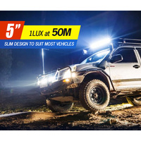 LIGHTFOX Pair 5inch LED Light Bar Pods Flood Driving TRUCK SUV OffRoad 4WD