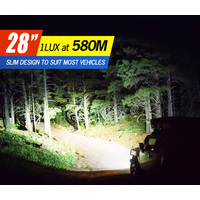 LIGHTFOX 28inch LED Light Bar Tri Row Flood Spot Combo Offroad Driving Lamp 4WD