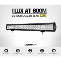 LIGHTFOX 26inch LED Light Bar Spot Flood Combo Beam LED Driving Lamp Offroad 4x4