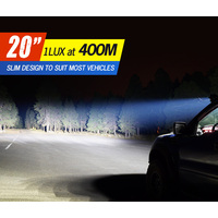 LIGHTFOX 20inch LED Light Bar Slim Dual Row Flood Spot Combo Beam 4X4 Offroad