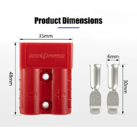 Atem Power 10Pcs Red Anderson Style Plug Connectors 50 AMP 12-24V 6AWG DC Power