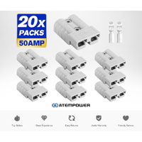 ATEM POWER 20Pcs Anderson Style Plug Connectors 50AMP 12-24V 6AWG