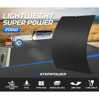 ATEM POWER 200W 12V Flexible Solar Panel Power Battery Mono Charging Shingled