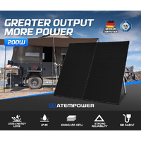 ATEM POWER 12V 200W Folding Solar Panel Kit Mono Shingled ETFE Caravan Camping RV