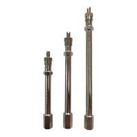 4 x GTS 77mm Metal Tyre Valve Extension Chrome for Tube/Tubeless Valve WHGAMEX77