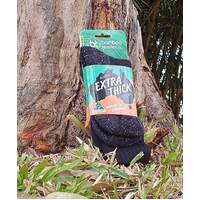 Bamboo Aussie Extra Thick Socks Size M4-6 Colour Black