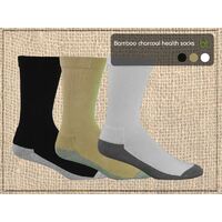 Bamboo Charcoal Health Socks Size Mens 4-6 Womens 6-8 Colour Black/Grey