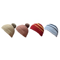 Bamboo Beanie Colour Sand with Pompom