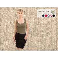 Bamboo Tube Skirt Short Length Size 8 Colour Black