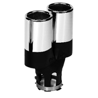 Chrome Sporty Twin Exhaust Tip fits 30-50mm pipes