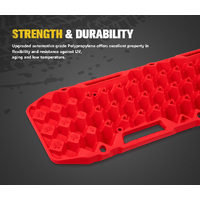 BUNKER INDUST Recovery Tracks 10T Sand Mud Snow Grass 4WD Accessory 1Pair Red