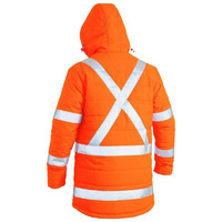 Taped Hi Vis Puffer Jacket with X Back Orange Size XS