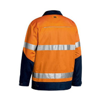 Taped Hi Vis Drill Jacket with Liquid Repellent finish Orange/Navy Size XS