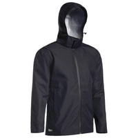 Lightweight Mini Ripstop Rain Jacket with Concealed Hood Black Size XS