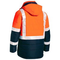 Taped Hi Vis Puffer Jacket Orange/Navy Size S
