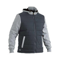 Flx & Move Contrast Puffer Fleece Hooded Jacket Charcoal Size XS