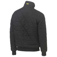 Diamond Quilted Bomber Jacket Black Size XS