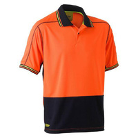 Hi Vis Polyester Mesh Polo Orange/Navy Size XS