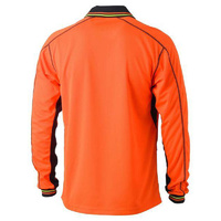 Hi Vis Polyester Mesh Polo Orange/Navy Size XS