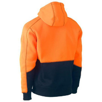 Hi Vis Fleece Hoodie Pullover Orange/Navy Size XS