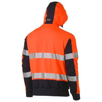 Taped Two Tone Hi Vis Contrast 4 Way Stretchy Hoodie Orange/Navy Size 4XL