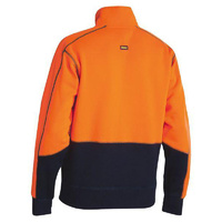 Hi Vis Fleece 1/4 Zip Pullover Orange/Navy Size XS
