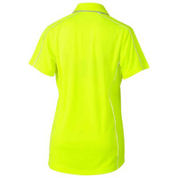 Women's Cool Mesh Polo with Reflective Piping Yellow Size 6