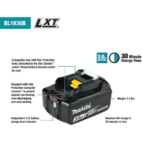 Makita 18V 3.0Ah Lithium Battery with Indicators BL1830B-L