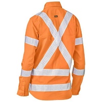 Women's X Taped Biomotion Hi Vis Cool Lightweight Drill Shirt Rail Orange Size 6