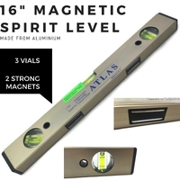 16" SPIRIT LEVEL Magnetic Aluminium Strong Magnets 40cm 3 Vials DIY Tool