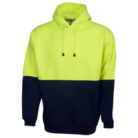 HI VIS POLAR FLEECE HOODIE Jumper Safety Workwear Fleecy Jacket Unisex - Yellow - 3XL