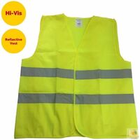 10x Hi Vis Safety VEST Reflective Tape Workwear Yellow ONE SIZE Night & Day BULK