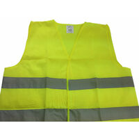 Hi Vis Safety VEST Reflective Tape Workwear Yellow ONE SIZE Night & Day Use