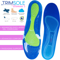 TRIMSOLE Women's Gel Advanced Insoles Silicone Antibacterial Inserts Pads